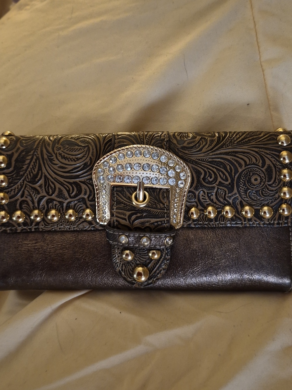 Western Rhinestone Bling Belt Buckle Wallet